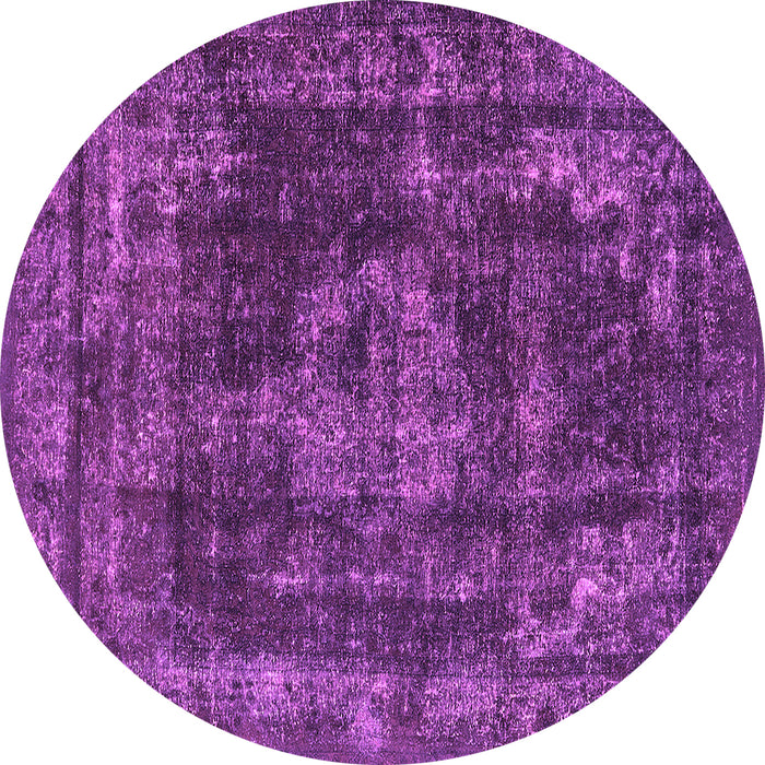 Round Oriental Purple Industrial Rug, urb1875pur