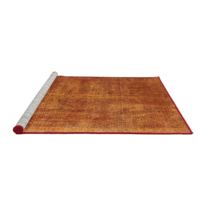 Sideview of Machine Washable Industrial Modern Neon Orange Rug, wshurb1876
