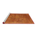 Sideview of Machine Washable Industrial Modern Neon Orange Rug, wshurb1876