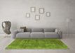 Machine Washable Oriental Green Industrial Area Rugs in a Living Room,, wshurb1876grn