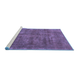 Sideview of Machine Washable Oriental Blue Industrial Rug, wshurb1876blu