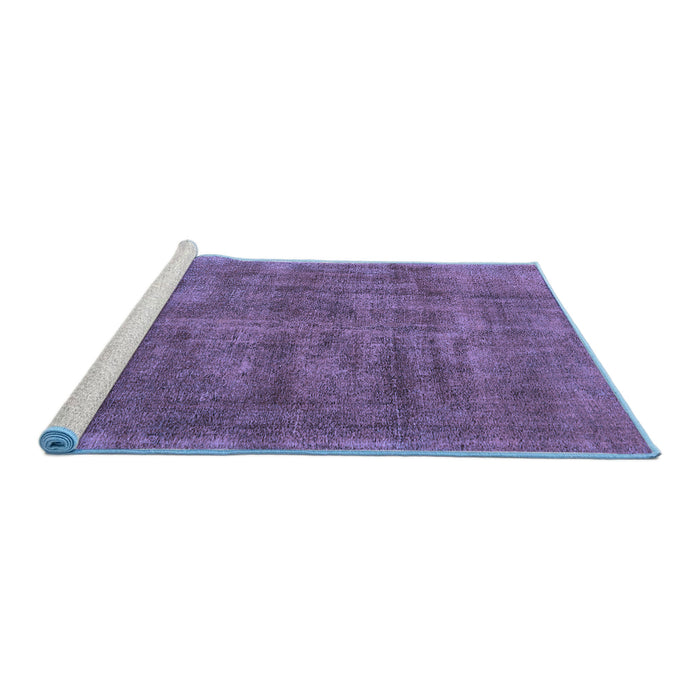 Sideview of Machine Washable Oriental Blue Industrial Rug, wshurb1876blu