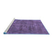 Sideview of Machine Washable Oriental Blue Industrial Rug, wshurb1876blu