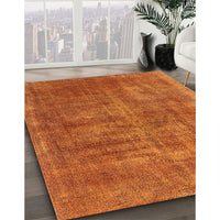 Mid-Century Modern Neon Orange Oriental Rug, urb1876