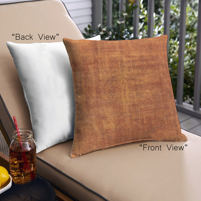 Front View of Mid-Century Modern Urban Square Neon Orange Throw Pillow, 18 inch by 18 inch, pwurb1876