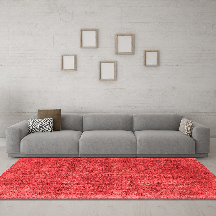 Industrial Red Washable Rugs