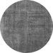 Round Oriental Gray Industrial Rug, urb1876gry