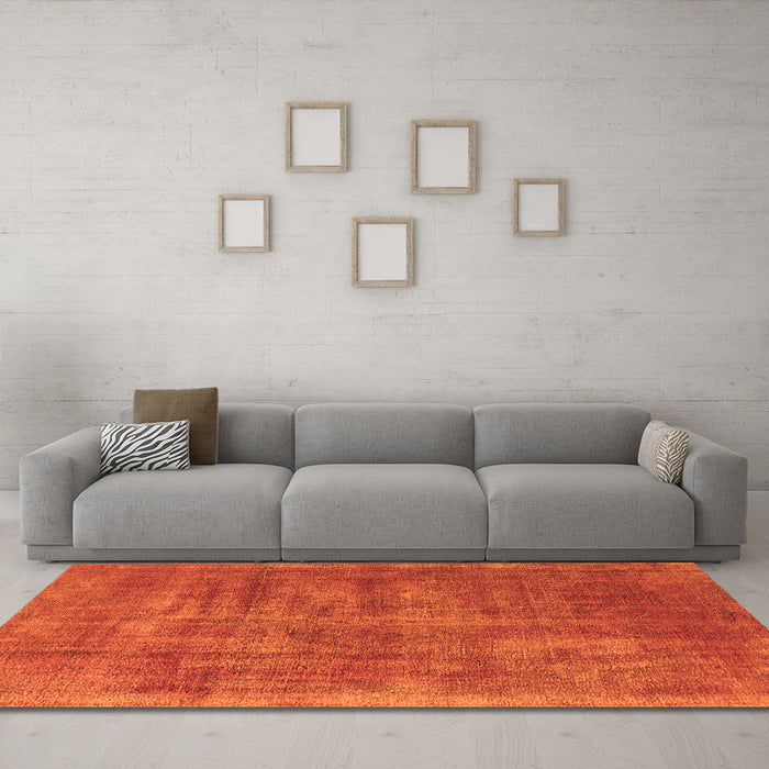 Machine Washable Oriental Orange Industrial Area Rugs in a Living Room, wshurb1876org