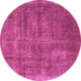 Round Oriental Purple Industrial Rug, urb1876pur