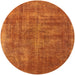 Round Mid-Century Modern Neon Orange Oriental Rug, urb1876