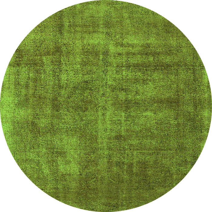 Round Oriental Green Industrial Rug, urb1876grn