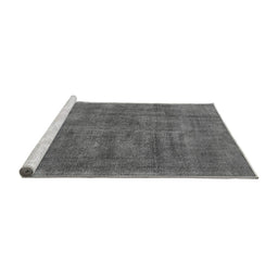 Sideview of Machine Washable Oriental Gray Industrial Rug, wshurb1876gry