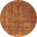 Round Oriental Brown Industrial Rug, urb1876brn