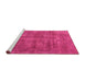 Sideview of Machine Washable Oriental Pink Industrial Rug, wshurb1876pnk