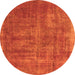 Round Machine Washable Oriental Orange Industrial Area Rugs, wshurb1876org