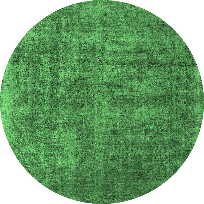 Round Oriental Emerald Green Industrial Rug, urb1876emgrn