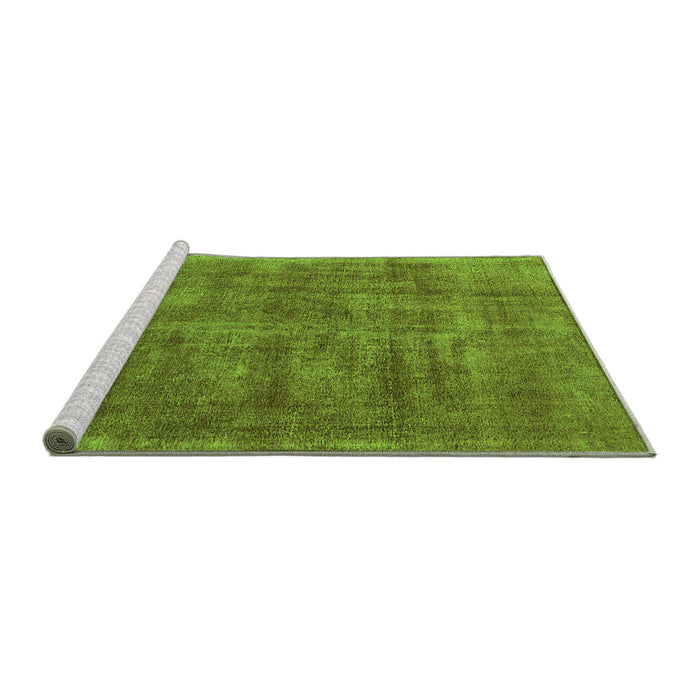 Sideview of Machine Washable Oriental Green Industrial Area Rugs, wshurb1876grn