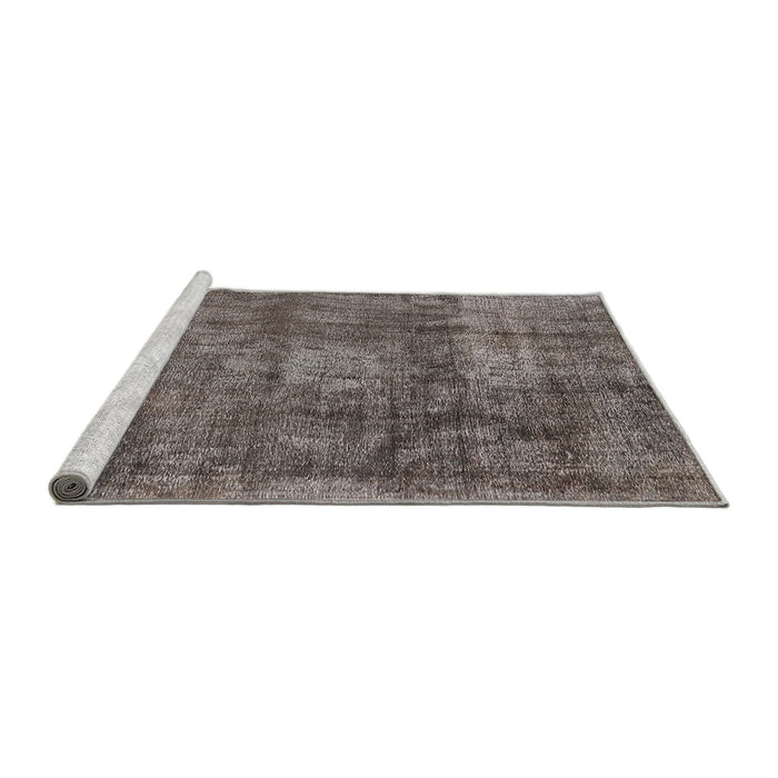Sideview of Machine Washable Industrial Modern Coffee Brown Rug, wshurb1877