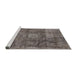 Sideview of Machine Washable Industrial Modern Coffee Brown Rug, wshurb1877