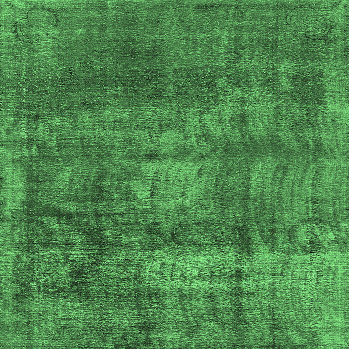 Square Oriental Emerald Green Industrial Rug, urb1877emgrn
