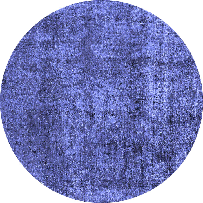 Round Oriental Blue Industrial Rug, urb1877blu