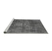 Sideview of Machine Washable Oriental Gray Industrial Rug, wshurb1877gry