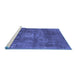 Sideview of Machine Washable Oriental Blue Industrial Rug, wshurb1877blu
