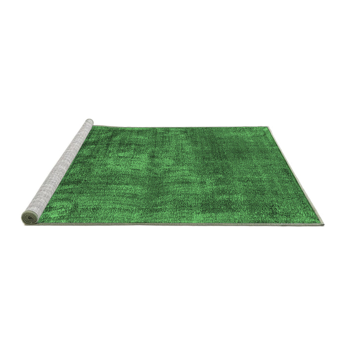 Sideview of Machine Washable Oriental Emerald Green Industrial Area Rugs, wshurb1877emgrn