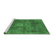 Sideview of Machine Washable Oriental Emerald Green Industrial Area Rugs, wshurb1877emgrn