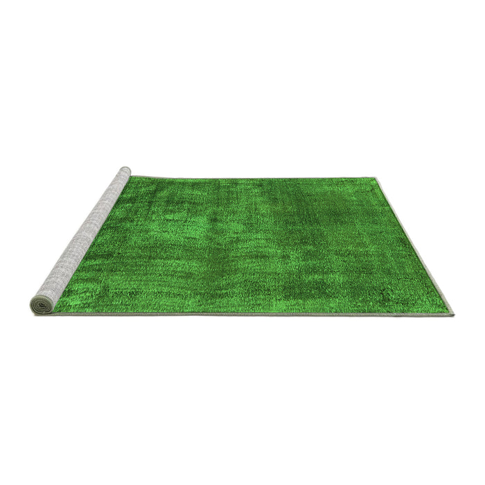 Sideview of Machine Washable Oriental Green Industrial Area Rugs, wshurb1877grn