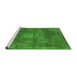 Sideview of Machine Washable Oriental Green Industrial Area Rugs, wshurb1877grn