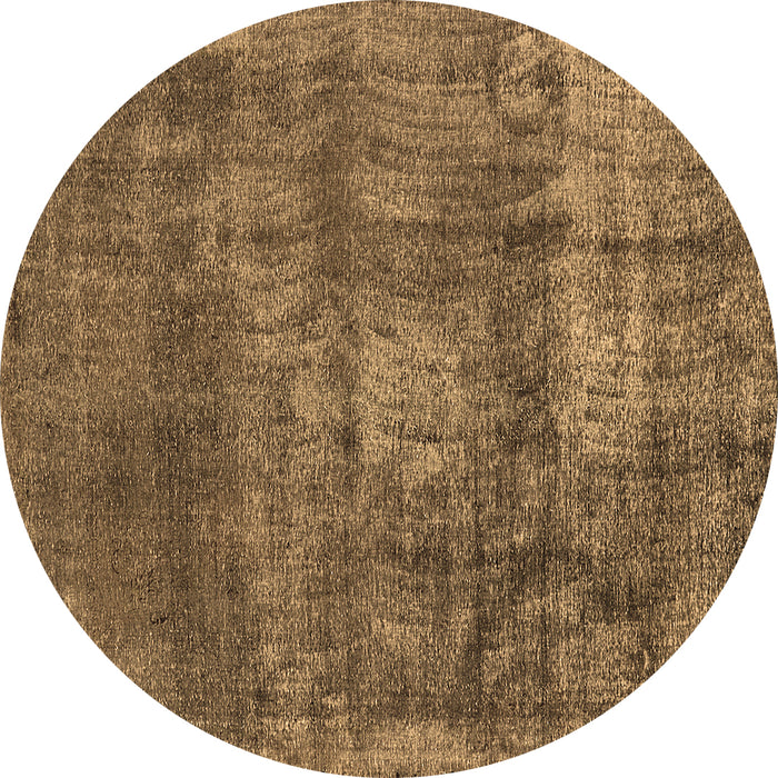 Round Oriental Brown Industrial Rug, urb1877brn