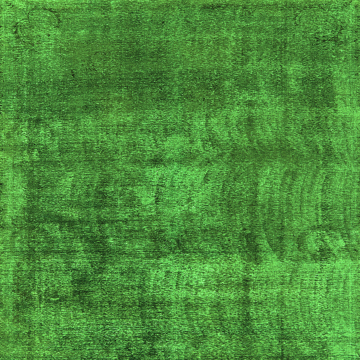 Square Machine Washable Oriental Green Industrial Area Rugs, wshurb1877grn