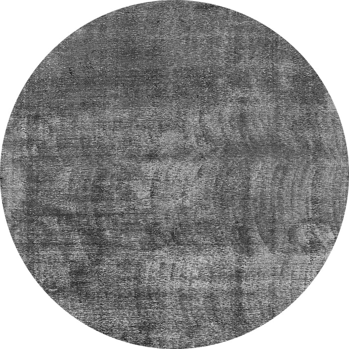Round Oriental Gray Industrial Rug, urb1877gry