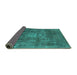 Sideview of Oriental Turquoise Industrial Rug, urb1877turq