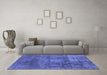 Machine Washable Oriental Blue Industrial Rug in a Living Room, wshurb1877blu