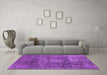 Machine Washable Oriental Purple Industrial Area Rugs in a Living Room, wshurb1877pur