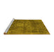 Sideview of Machine Washable Oriental Yellow Industrial Rug, wshurb1877yw