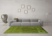 Machine Washable Oriental Green Industrial Area Rugs in a Living Room,, wshurb1878grn