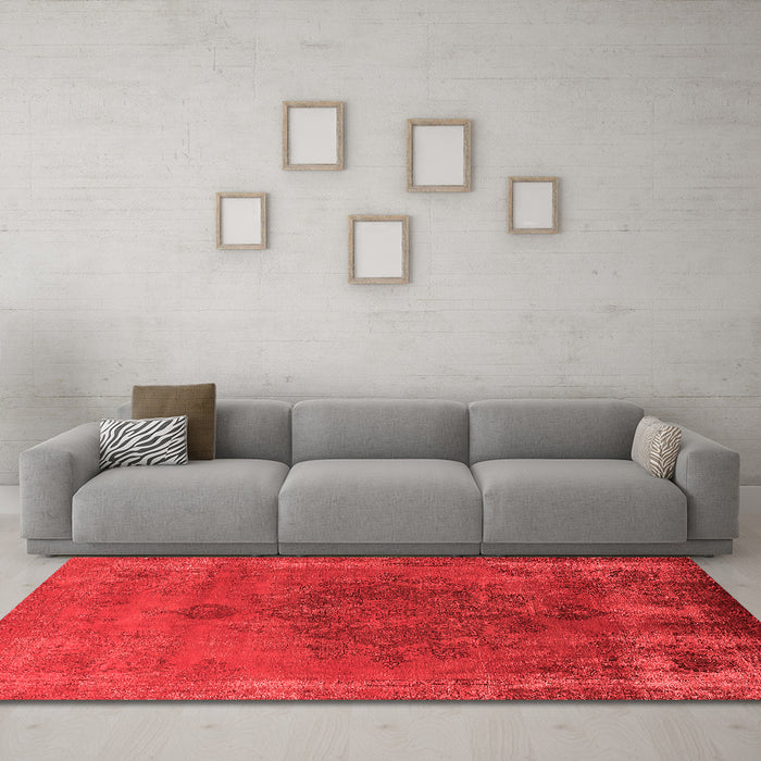 Industrial Red Washable Rugs
