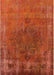 Machine Washable Industrial Modern Orange Red Orange Rug, wshurb1878