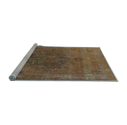 Sideview of Machine Washable Oriental Light Blue Industrial Rug, wshurb1878lblu