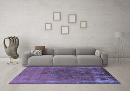 Machine Washable Oriental Blue Industrial Rug in a Living Room, wshurb1878blu