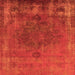 Square Oriental Orange Industrial Rug, urb1878org