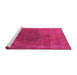 Sideview of Machine Washable Oriental Pink Industrial Rug, wshurb1878pnk