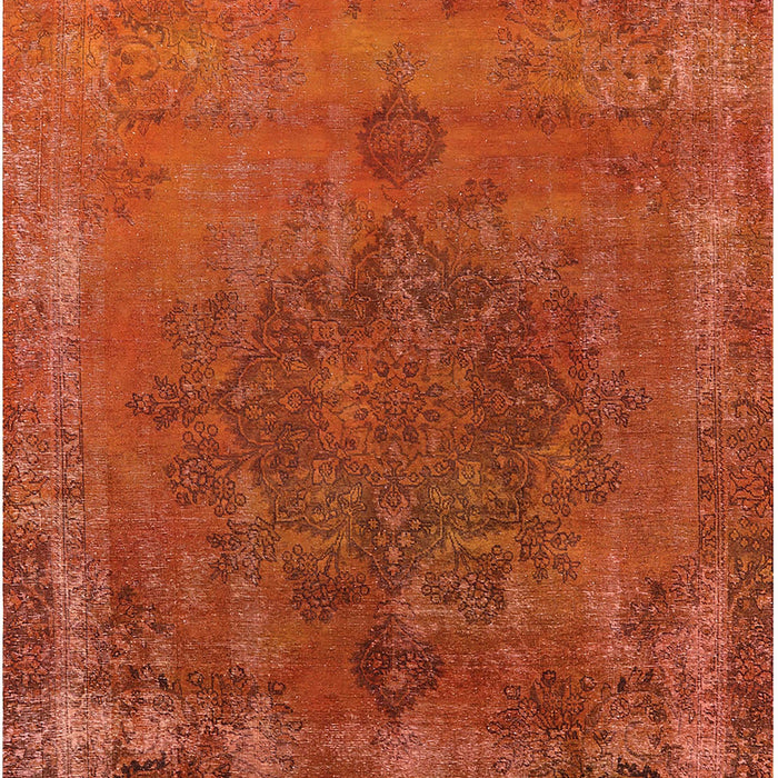 Mid-Century Modern Orange Red Orange Oriental Rug, urb1878