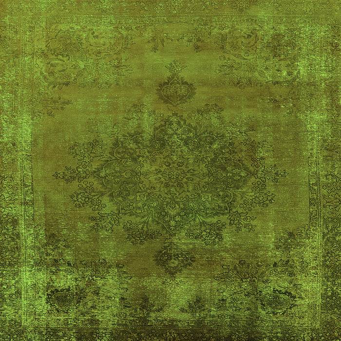 Square Oriental Green Industrial Rug, urb1878grn