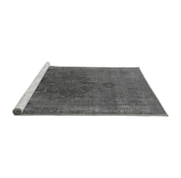 Sideview of Machine Washable Oriental Gray Industrial Rug, wshurb1878gry