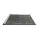 Sideview of Machine Washable Oriental Gray Industrial Rug, wshurb1878gry