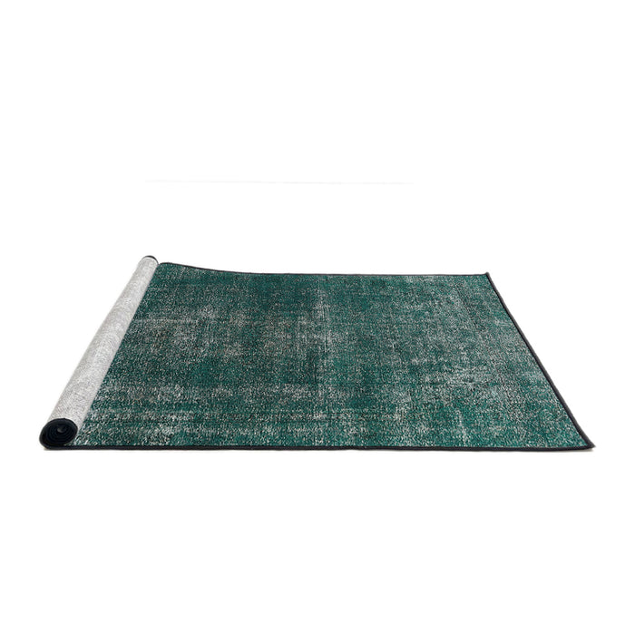 Sideview of Machine Washable Industrial Modern Sea Green Rug, wshurb1879